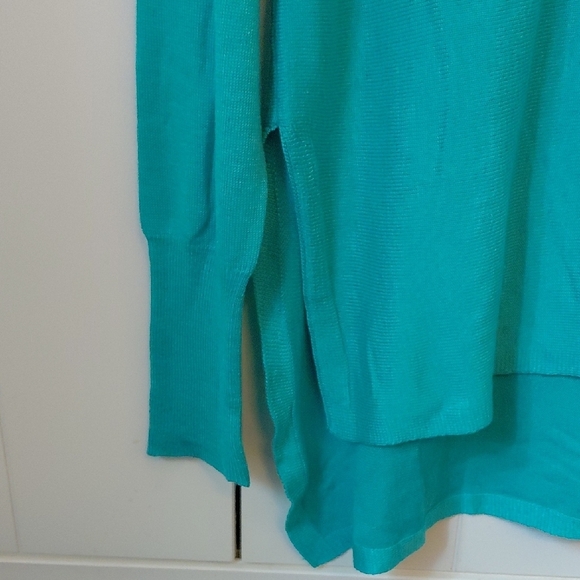 Blue Crew Neck Sweater with Tunic Length - Picture 3 of 4